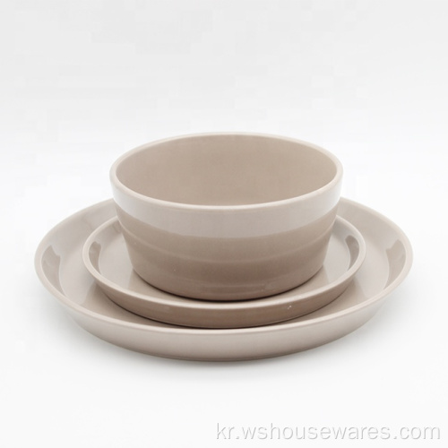 Crockery 럭셔리 컬러 식기 세트 도자기 석기 세트